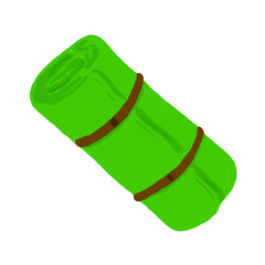 登山、アウトドア、キャンプやグランピングなどで使える、ゆるかわな「マットレス」ベクターイラスト