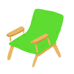 登山、アウトドア、キャンプやグランピングなどで使える、ゆるかわな「折り畳み椅子」ベクターイラスト