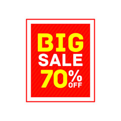 70% offer big sale discount tag sticker banner vector eps