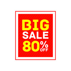 80% offer big sale discount tag sticker banner vector eps