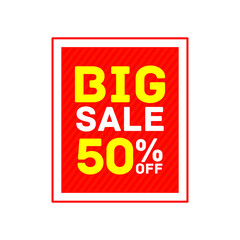 50% offer big sale discount tag sticker banner vector eps