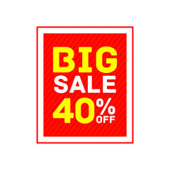 40% offer big sale discount tag sticker banner vector eps