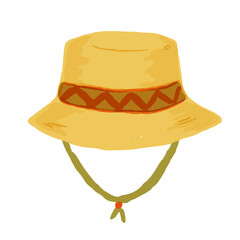 登山、アウトドア、キャンプやグランピングなどで使える、ゆるかわな「ハット」ベクターイラスト