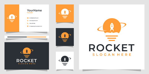 Illustration vector graphics of rocket logo and business card design. Good for branding, ads, business, and personal use