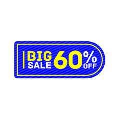 60% offer big sale discount tag sticker banner