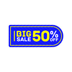 50% offer big sale discount tag sticker banner
