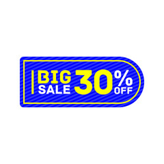 30% offer big sale discount tag sticker banner