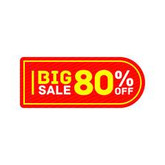 80% offer big sale discount tag sticker banner
