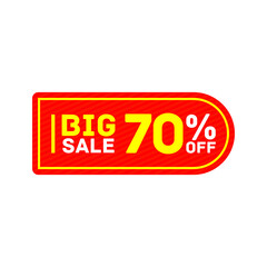 70% offer big sale discount tag sticker banner