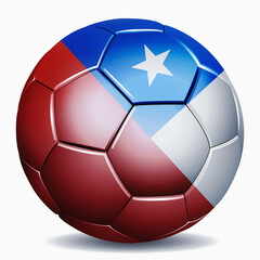 Chile flag on soccer ball