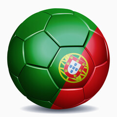 Portugal flag on soccer ball