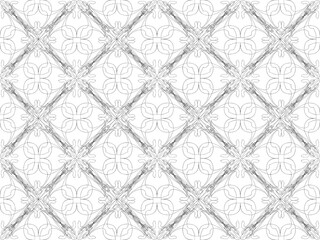 Naklejka premium Seamless pattern design with floral background elements, beautiful ornaments, black, white, orange, pink, red, green, yellow, blue, gray, purple