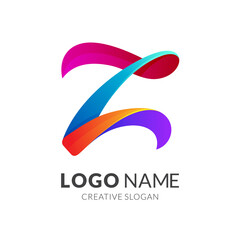 Initial letter Z logo, 3d modern logo style
