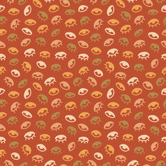 Seamless pattern with hand drawn eye, vector illustration