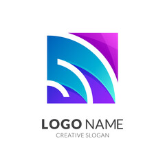 Fototapeta premium Signal letter S logo concept, simple modern logo style