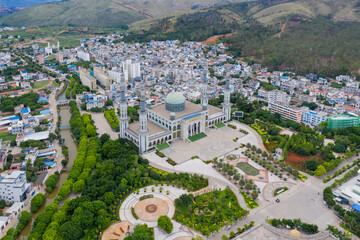 aerial view of mosque