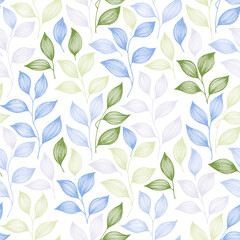 Wrapping tea leaves pattern seamless vector illustration.