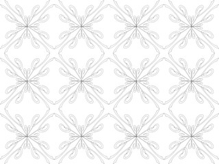 Seamless pattern design with floral background elements, beautiful ornaments, black, white, orange, pink, red, green, yellow, blue, gray, purple