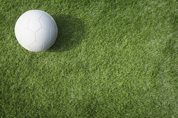 A soccer ball on playing field
