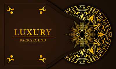 Luxury mandala gold collor background, decorative background with an elegant mandala design, Luxury Mandala Islamic Background with Arabesque Pattern, Ornamental Background