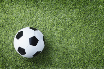 A soccer ball on playing field