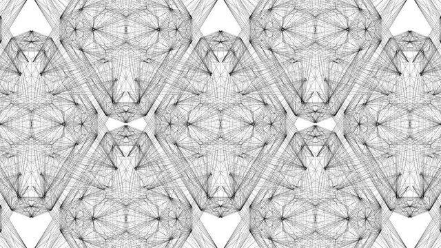 Wire Frame Surface Moving Kaleidoscope Animation