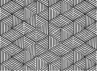 Hand drawn seamless pattern. Abstract line drawing repeating background. 