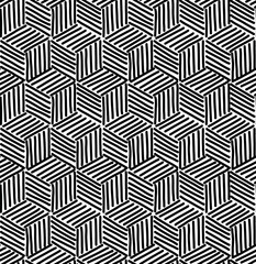 Hand drawn lines seamless pattern. Black line abstract repeating background. 