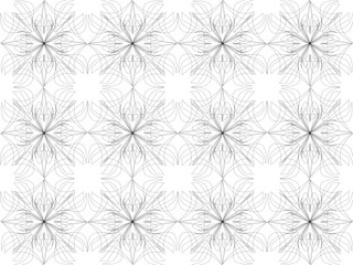 Seamless pattern design with floral background elements, beautiful ornaments, black, white, orange, pink, red, green, yellow, blue, gray, purple