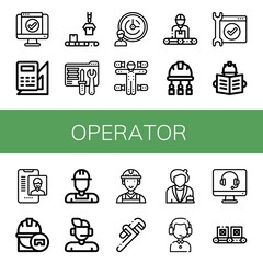 Set of operator icons