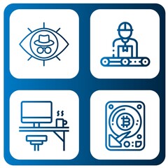 laptop simple icons set