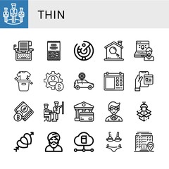 Set of thin icons