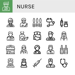 Fototapeta premium nurse simple icons set