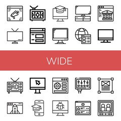 Set of wide icons
