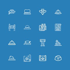 Editable 16 architect icons for web and mobile