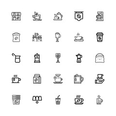 Editable 25 cappuccino icons for web and mobile