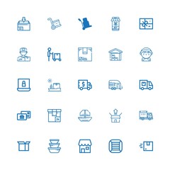 Editable 25 shipping icons for web and mobile
