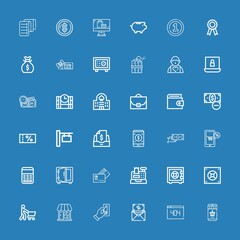 Editable 36 money icons for web and mobile