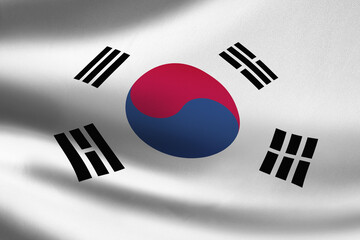 Korea Republic flag waving