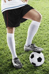 Fototapeta premium Korea Republic soccer player ready for kick off