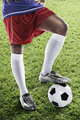 United States soccer player ready for kick off