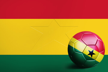 Ghana flag with soccer ball