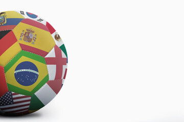 National flags on a soccer ball