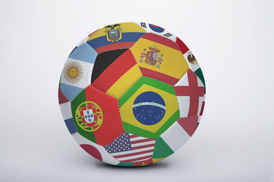 National flags on a soccer ball