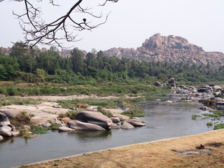 A beautiful natural river, Hampi, Karnataka, South India, India