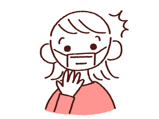 マスク姿の若い女性 驚く