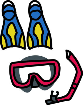 シュノーケルとめがねとあしひれのイラスト Stock Vector Adobe Stock