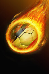 Fototapeta premium Flaming Belgium soccer ball