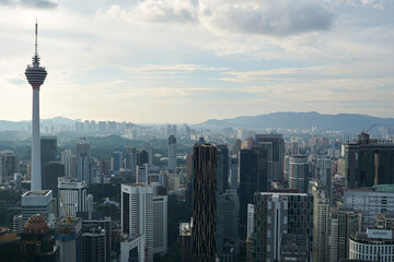Kuala Lumpur city skyline in the afternoon
