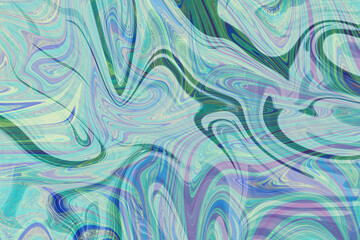 Colourful psychedelic background made of interweaving curved shapes. liquid splash as Illustration.